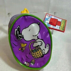 Peanuts UFS Snoopy & Woodstock Easter Basket zipper‎ pouch w candy NEW UNOPENED